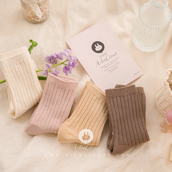 [7차입고] 쪼꼬미의 분위기있는 데일리 삭스 - 4color daily soft color baby socks (4ea 1set)