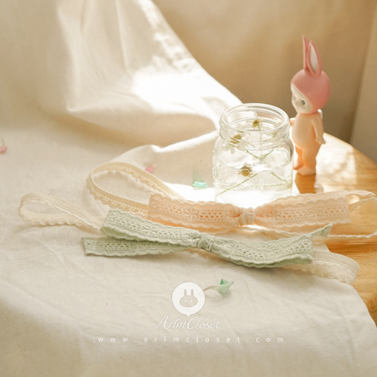 [3차제작]아가에게도 감성이 있대요 - peach &amp; mint &amp; ribbon cotton lace babyband