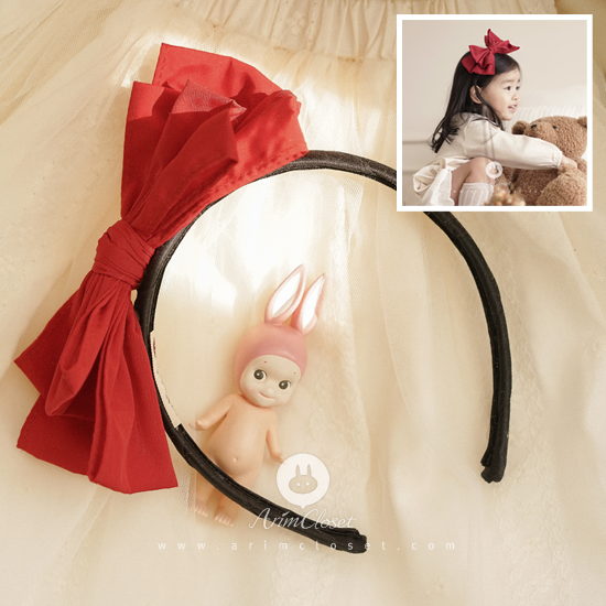 [17차제작] 동화속 쪼꼬미 공주 이야기, 헤어밴드 - big red ribbon hairband
