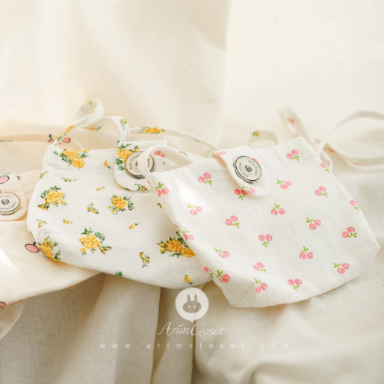쪼꼬미의 귀여운 가방이래요 :) - yellow flower or pink cherry baby cotton linen cross bag