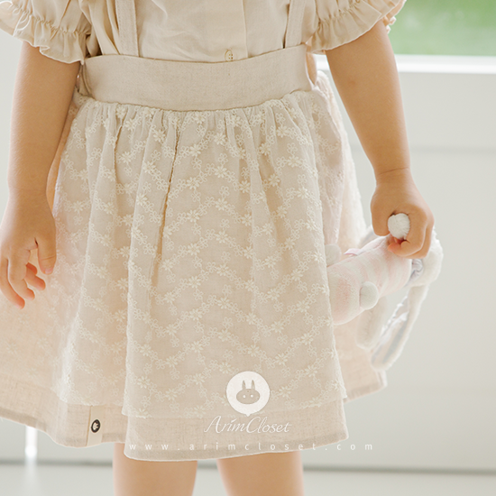 [4차제작] 쪼꼬미랑 손잡고 놀이공원 갈까 ? - lovely lace linen cotton baby overalls skirt