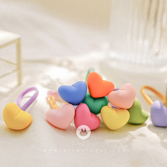 [5차입고] 쪼꼬미의 마음은 여러가지 사랑으로 가득해요 - pink, yellow, green, violet,,orange heart chou chou (2ea 1set)