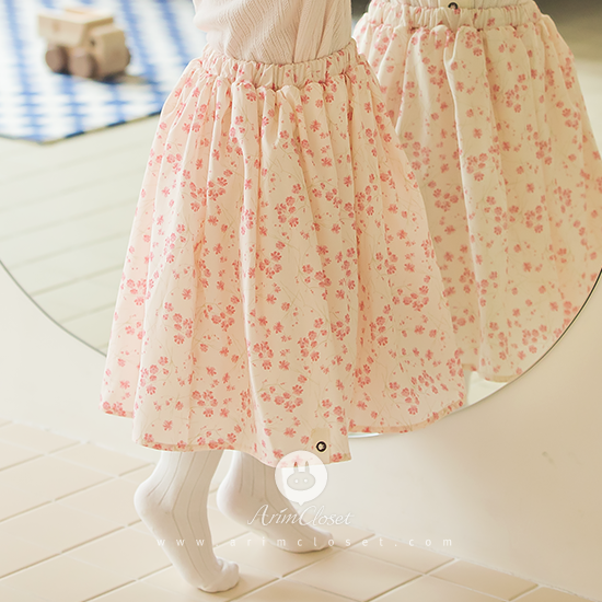 쪼꼬미는 언제나 어여쁜 벚꽃과 함께~ - cute pink flower baby long skirt