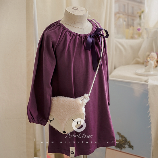 [6차제작] 포도쥬스 한모금- violet color violet ribbon cotton baby dress