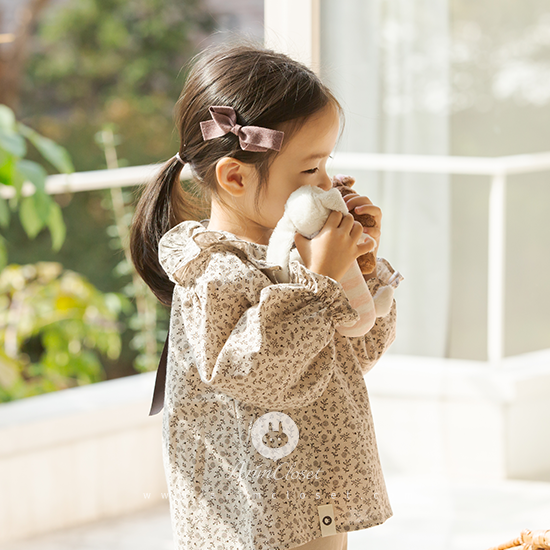 [3차제작] 도토리를 숨겨주는 쪼꼬미는 귀여워 &gt;.&lt; - brown ribbon flower and leaf cotton baby blouse