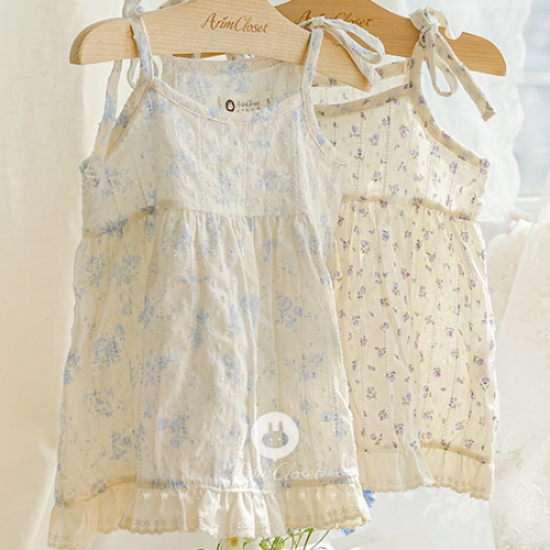 [2차제작] 예쁜 향기로 만든 쪼꼬미의 깜찍한 옷이래요 :) - so cute baby blue flower, violet flower lace point cotton baby blouse
