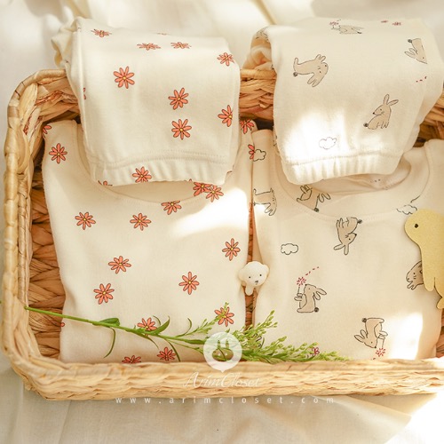 쪼꼬미는 달라~귀염 실내복, 토끼랑 민들레꽃 이야기 - cute flower or cute bunny cotton baby homewear set
