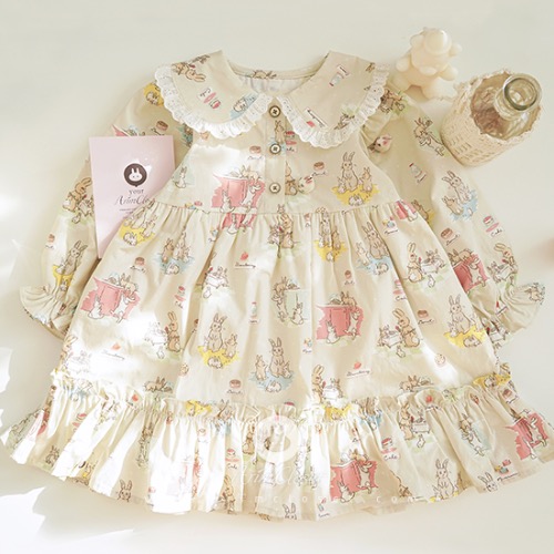 [2차제작중] 귀여운 토끼들이랑 보내는 즐거운 일상 :) - so cute bunny family lace point baby dress