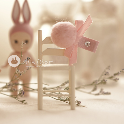 [11차제작] 달콤달콤 딸기사탕 - baby pink ribbon pin