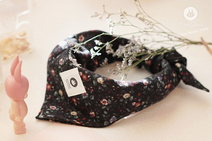 [2차제작] 향긋한 꽃향이 내곁에 머물 때 - black flower petit scarf