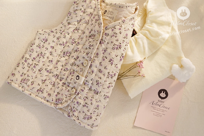 [8차제작] 쪼꼬미는 마음까지 따스하다죠 :) - violet flower 2oz  baby cotton inner vest