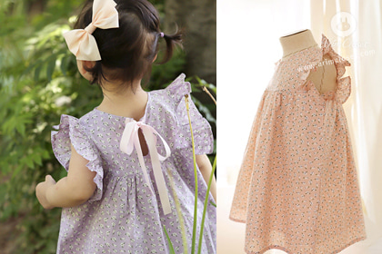 [2차제작] 까꿍, 꽃송이보다 우리 쪼꼬미가 더 귀욥지 -  baby pink &amp; violet baby flower cotton baby dress
