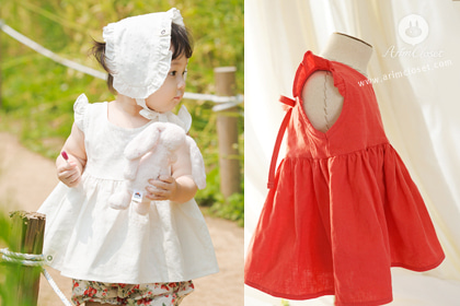 [3차제작] 쪼꼬미가 좋다면 나도 좋아 :) - ivory, red linen cotton baby cute blouse