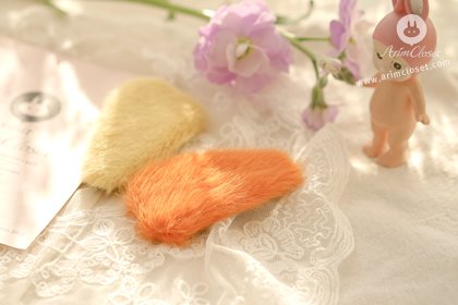 [2차입고] 병아리 같은 보송이 쪼꼬미는 귀욤하지요 - 2color yellow&amp;orange fake fur hair pin