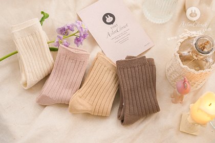 [5차입고] 쪼꼬미의 분위기있는 데일리 삭스 - 4color daily soft color baby socks (4ea 1set)