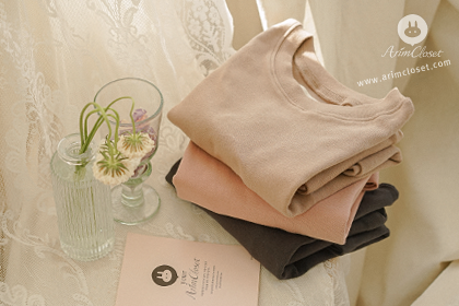 [9차제작] 쪼꼬미는 달라~모던 실내복 - gray/ indi pink/ beige baby modern cotton underwear set