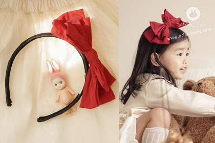 [16차제작] 동화속 쪼꼬미 공주 이야기, 헤어밴드 - big red ribbon hairband