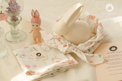 [3차제작] 요리조리 쪼꼬미랑 하양이 아가토끼랑 - so cute bunny cotton baby scarf (45x45)