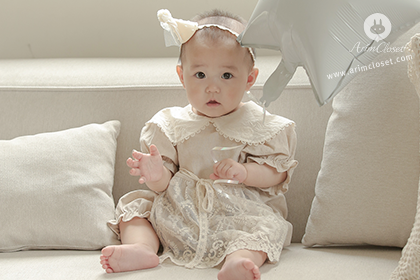 [2차제작] 꽃들을 사랑하는 감성적인 우리 아가의 여름 :)  - romantic pure apron linen cotton baby bodysuit