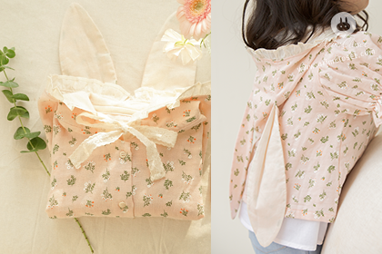 [3차제작] 핑크 꽃들을 좋아하는 귀여운 아기토끼에게.. - small flower lovely pink + lace ribbon cotton baby blouse or cardigan