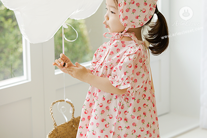 [5차제작] 쪼꼬만 복숭아 귀여운게 너랑 닮았지 - baby pink peach cotton baby dress