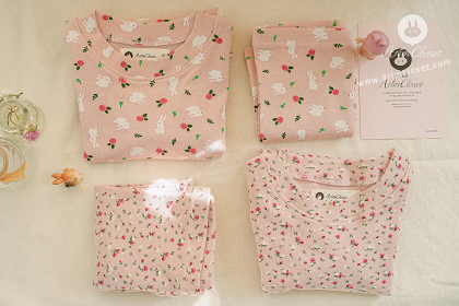 [3차제작] 쪼꼬미는 달라~귀욤 실내복, 토끼랑 꽃 이야기 -  small flower or bunny cotton baby homewear set