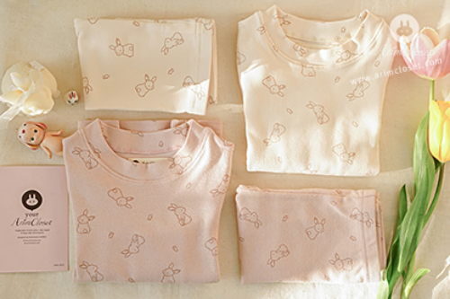쪼꼬미는 달라~귀욤 실내복, 귀여운 토끼 이야기 - baby bunny cotton 2color homewear set