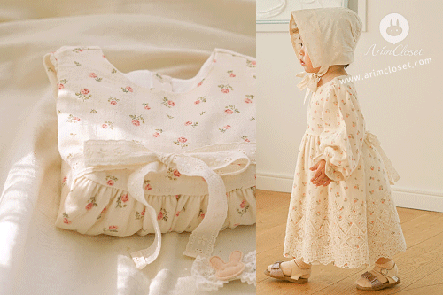 쪼꼬미 닮은 작고 귀여운 꽃님들이랑 소곤소곤 - small flower lace point lace ribbon tutu baby cotton dress