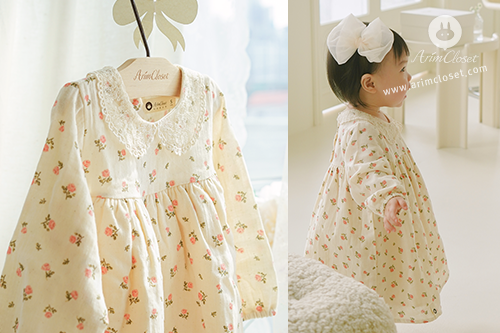 쪼꼬미 닮은 귀여운 꽃님 친구들을 소개할게요 :) - small flower lace kara pure baby cotton dress