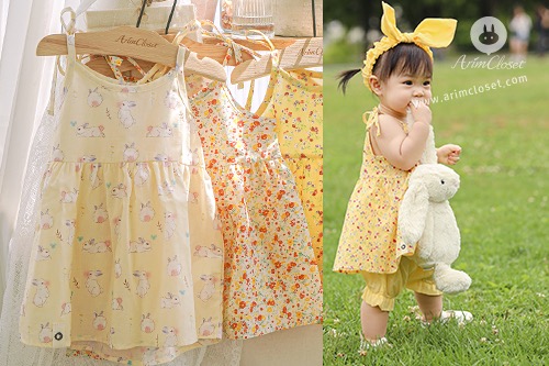 아장아장 귀여운 쪼꼬미랑 놀러가는 날 - yellow 3color cute cotton blouse