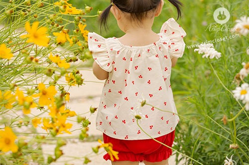 [2차제작] 레드 체리의 새콤달콤함은 쪼꼬미 취향이죠 &gt;.&lt; -red point so cute cotton blouse and  bloomer set