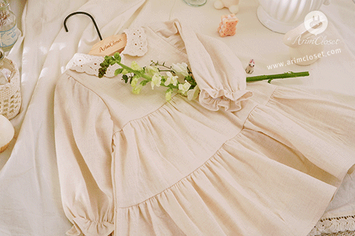 오늘 쪼꼬미에게 청순함이 찾아왔어요 :) - knit collar lovely cancan cotton baby dress
