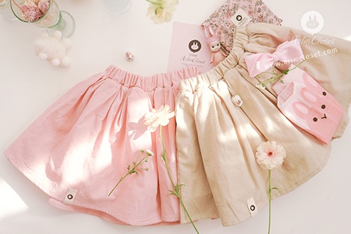 귀여운 쪼꼬미에게 꼬옥 어울리는 치마입고서 &gt;.&lt; - pink, beige bio washing corduroy baby skirt