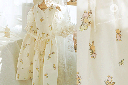 [new10%↓ 4.06 11am까지] 귀여운 아기토끼들이 어여쁘게 등장했지요~ &gt;.&lt; - cute bunny lovely organza point cotton baby dress