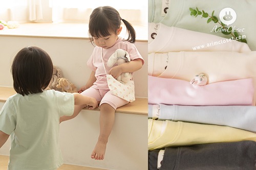 쪼꼬미는 달라~귀염 여름 실내복, 마카롱 이야기 - 7color basic baby cotton summer homewear set