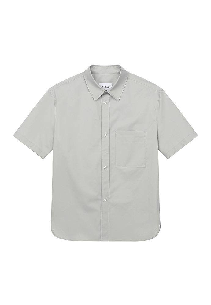 21SS Solid Pocket Half Shirt_ Light Grey