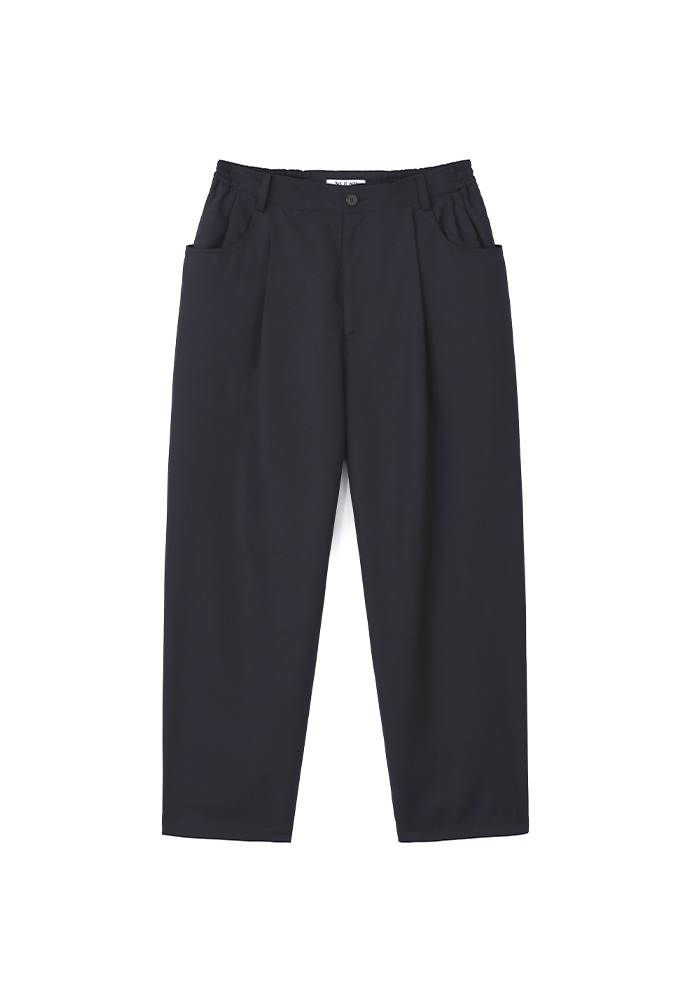 Structured Wide Pants(Relaxed)_ Dark Navy