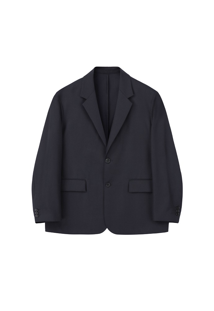 Relaxed 2 Button Single Jacket_ Dark Navy