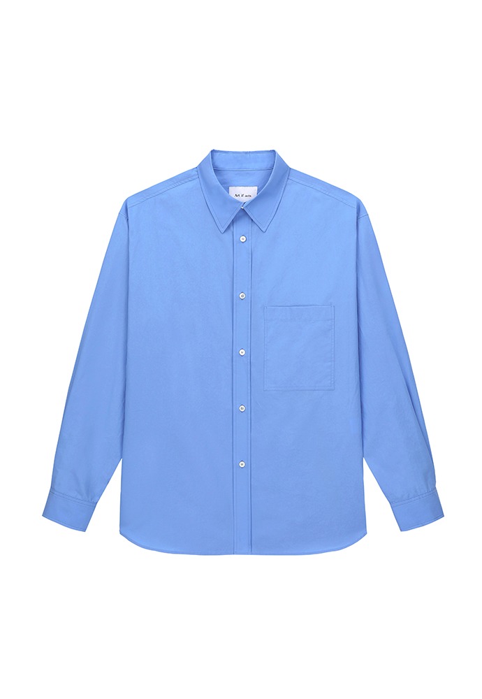 Solid Pocket Shirt_ Sax Blue