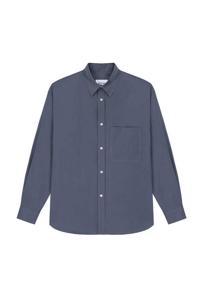 New Solid Pocket Shirt_ Dawn Blue
