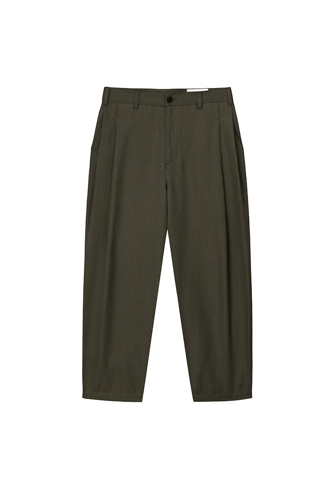 Wool Side Two Tuck Pants_ Olive