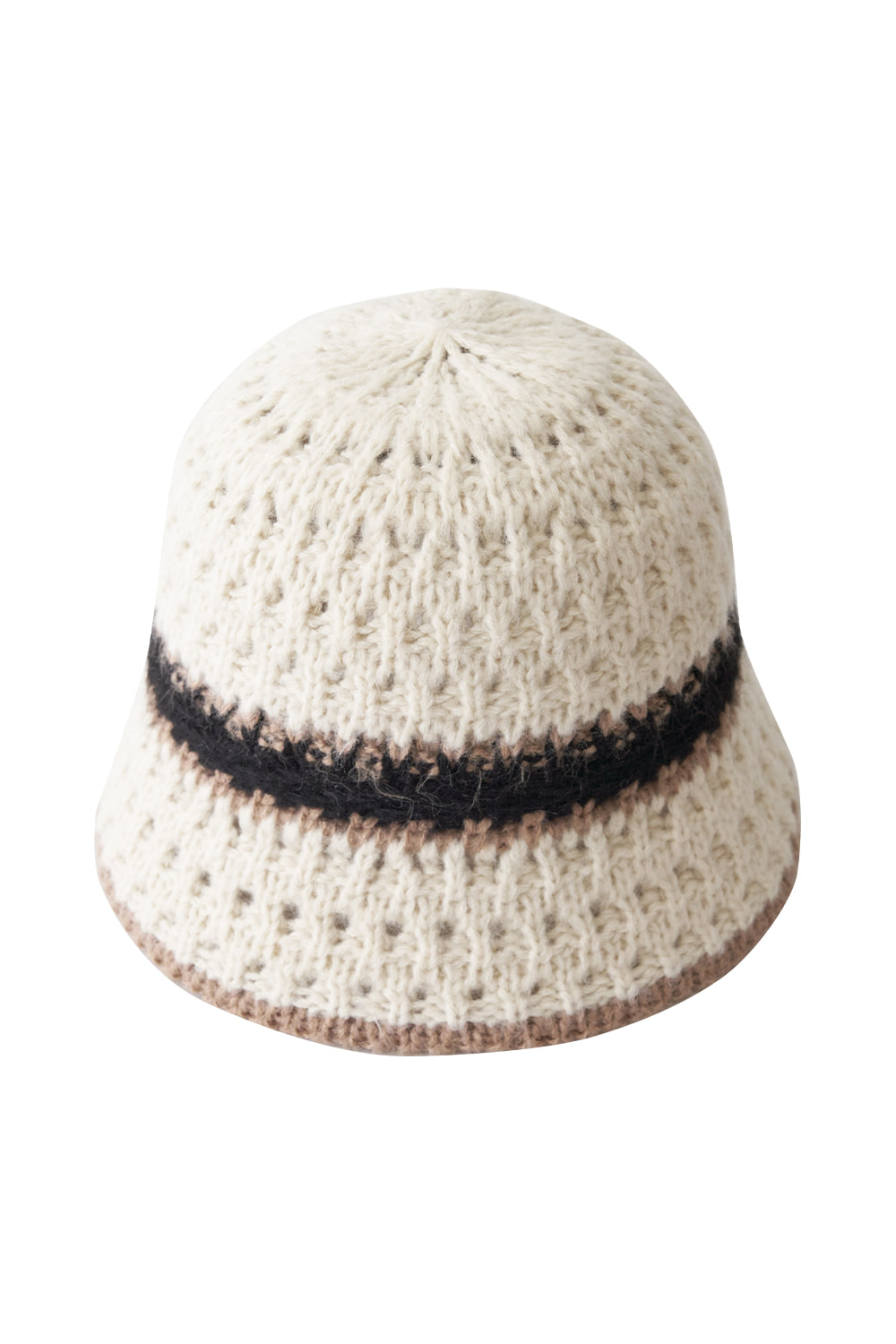Line Knit Bucket Hat (Ivory)