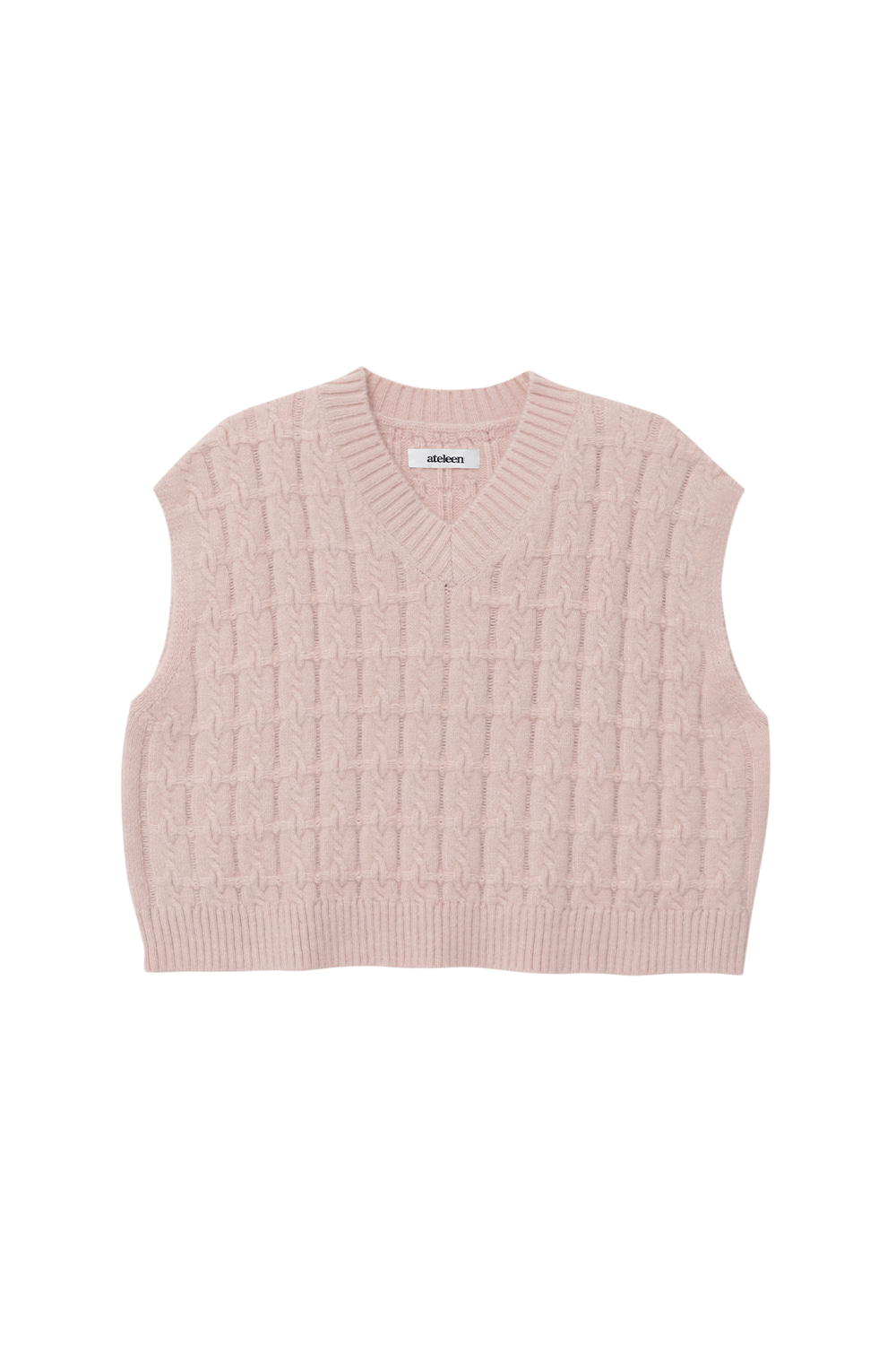 Adele V-Neck Knit Vest (Pink)