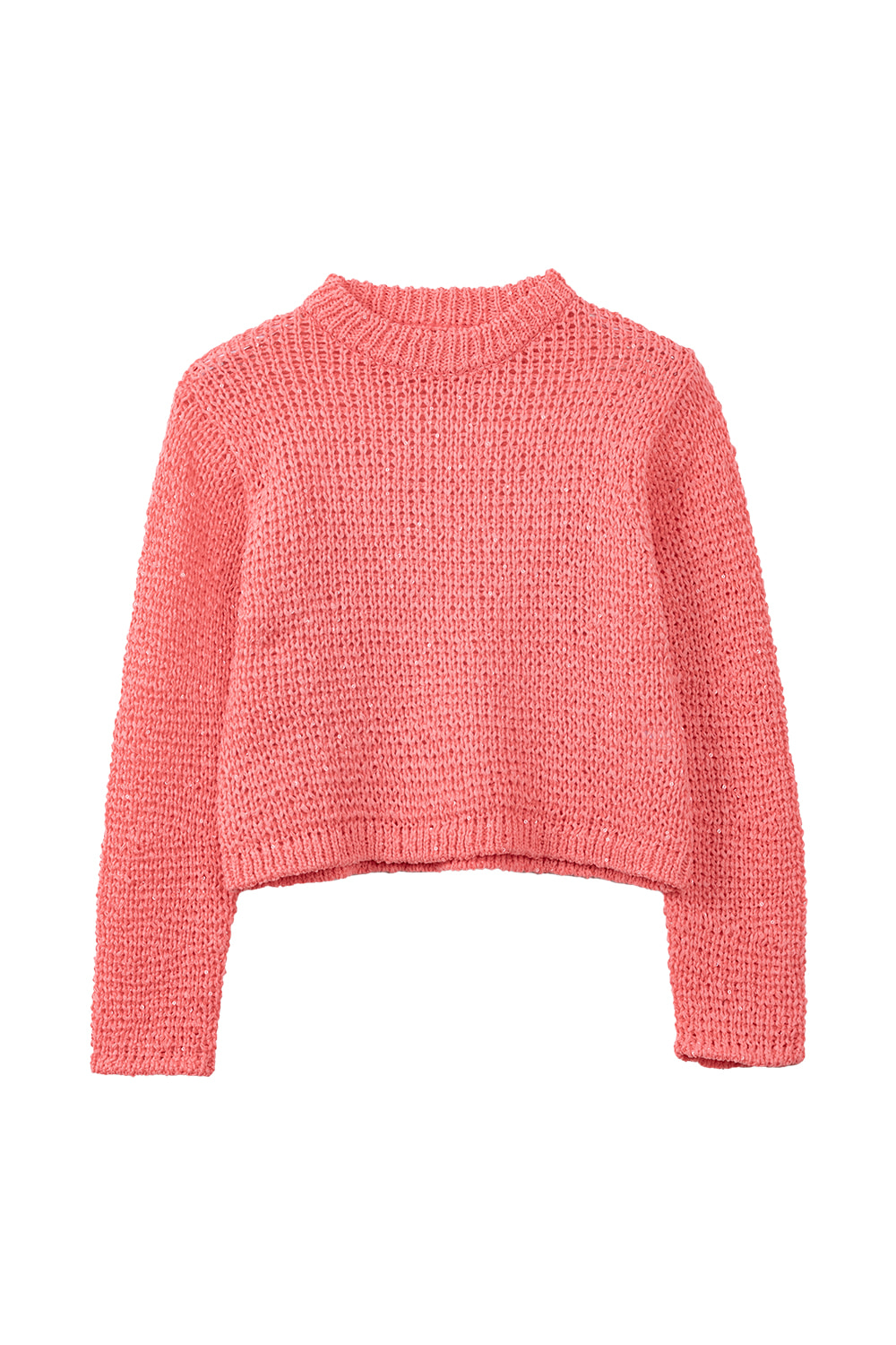Pastel Spangle Knit Top (Coral)