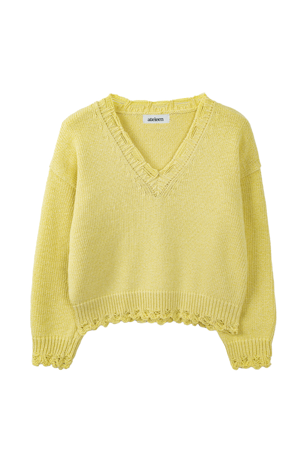 Candy V-Neck Knit Top (Yellow)