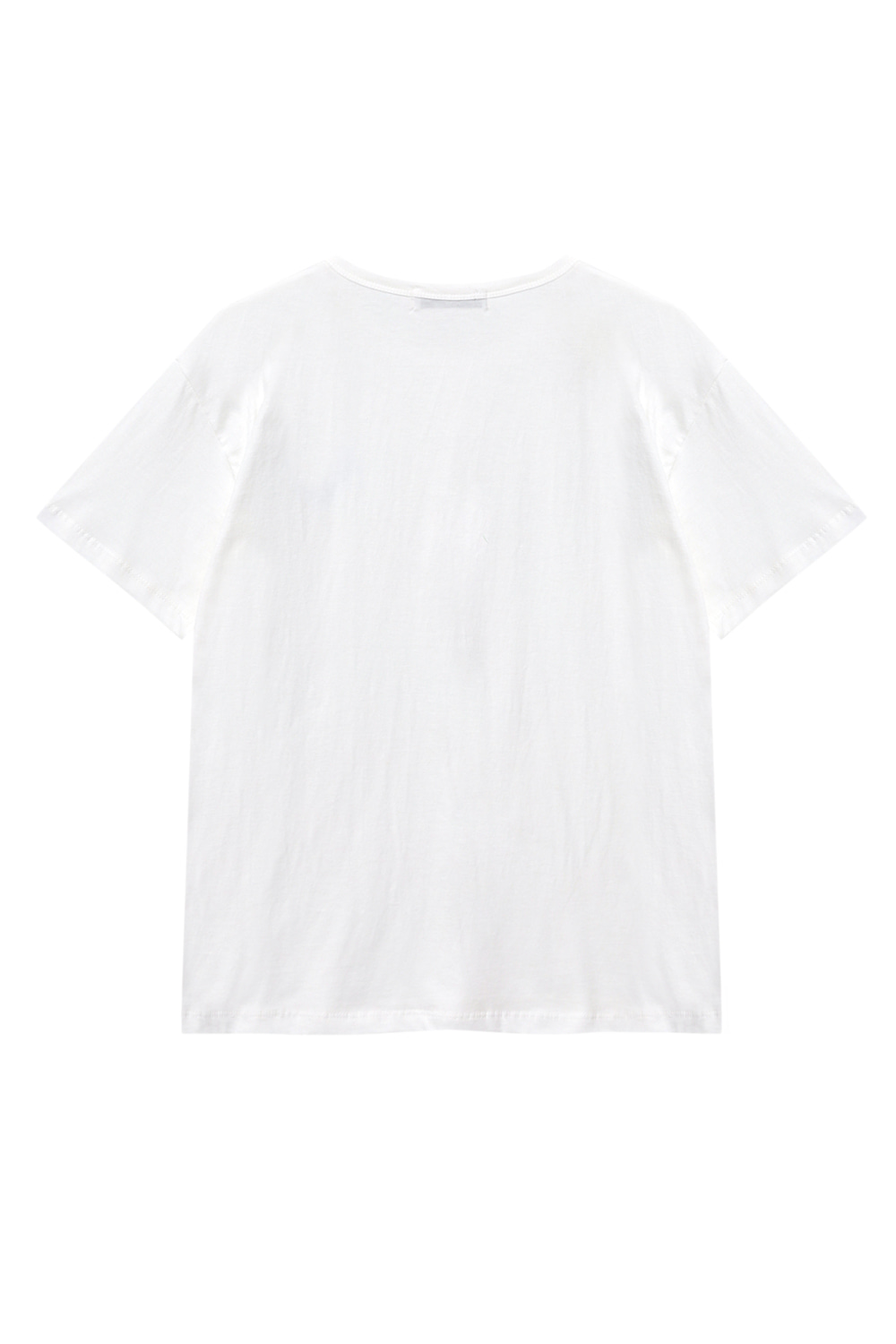 Heart Embroidery Cotton T-shirt (White)