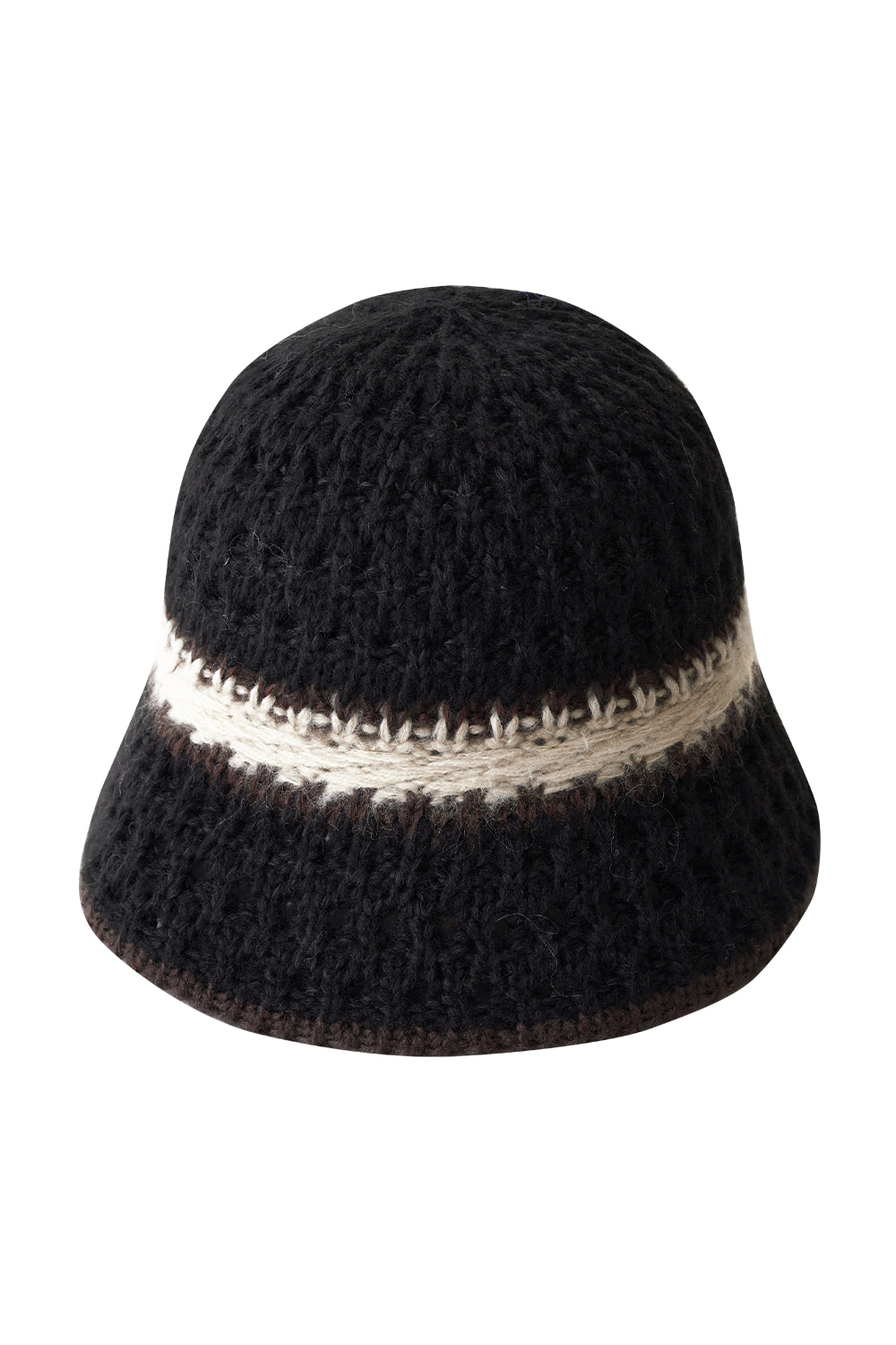 Line Knit Bucket Hat (Black)