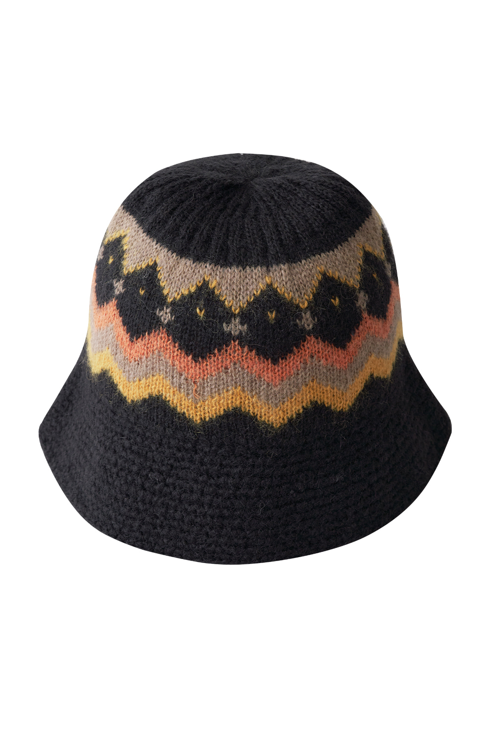 Nordic Knit Bucket Hat (Beige)