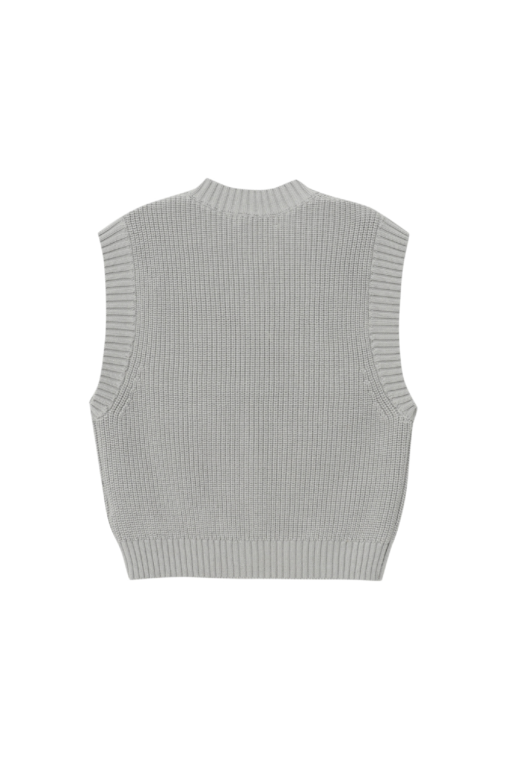 Cotton Pocket Point Knit Vest (Gray)
