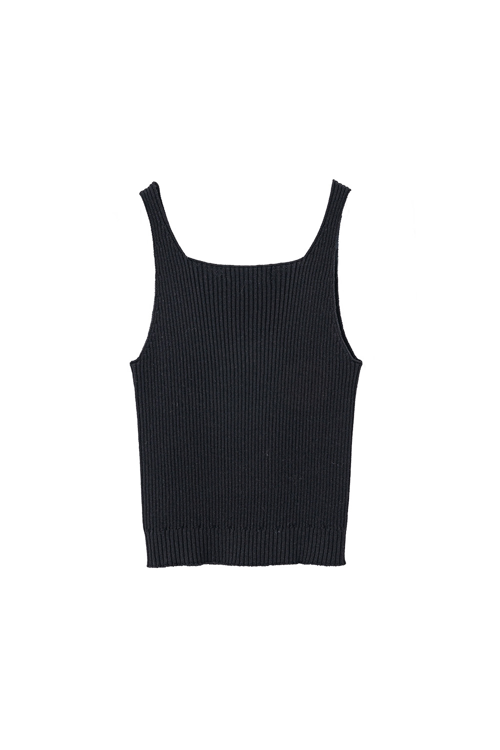 V-Neck Wholegarment Sleeveless Top (Black)
